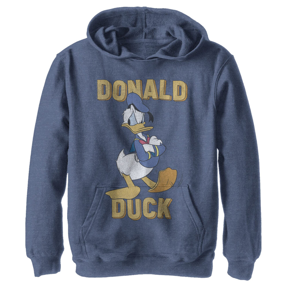 Disney Boy's Donald Duck Hoodie  Navy Heather  X-Large