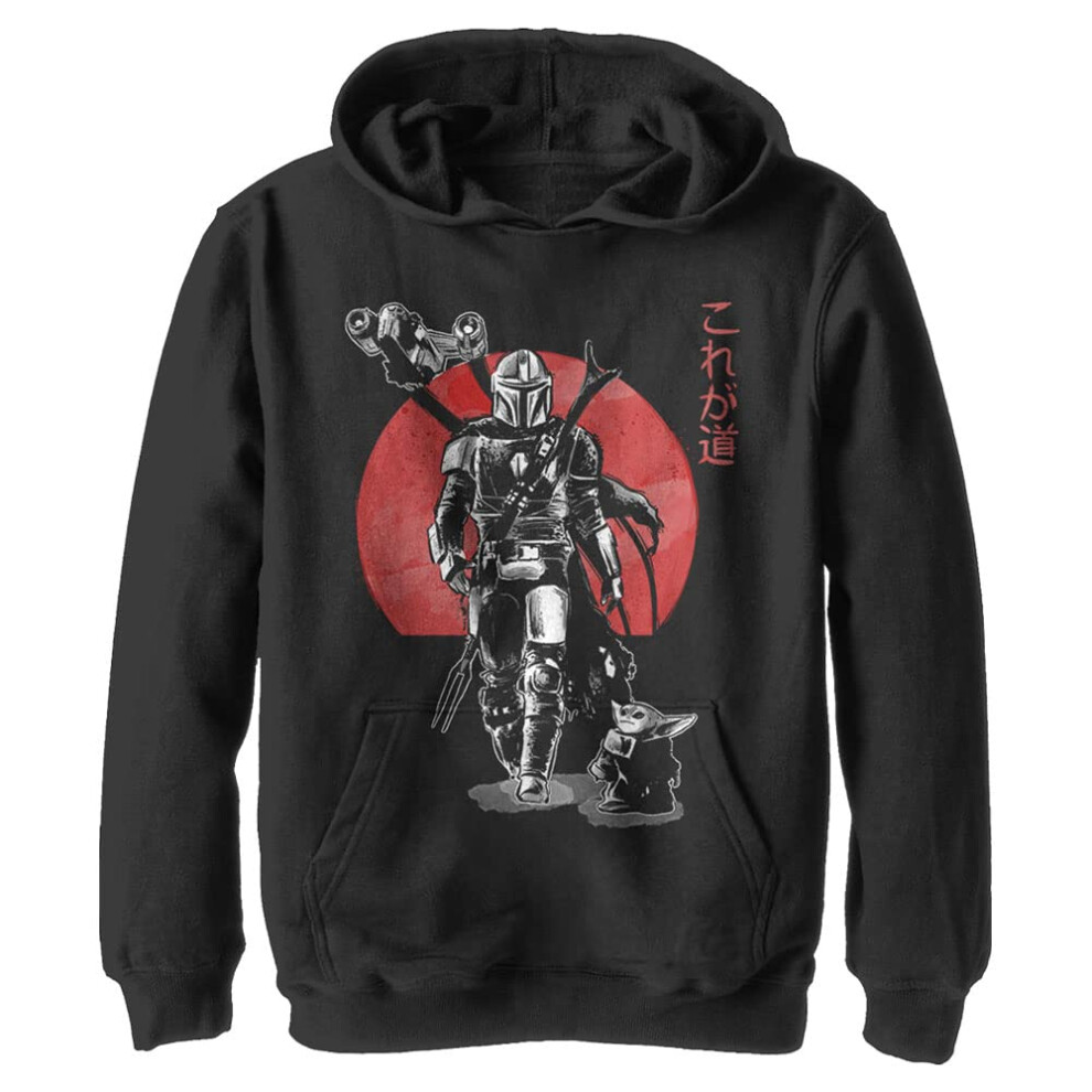 Star Wars Boys' Mandalorian SUMI Ink Hoodie  Black  Medium