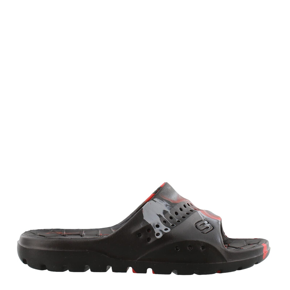 Skechers Boy's Foamies Hogan - Aqua Spurt Sneaker  Black/Gray/Red  5 B