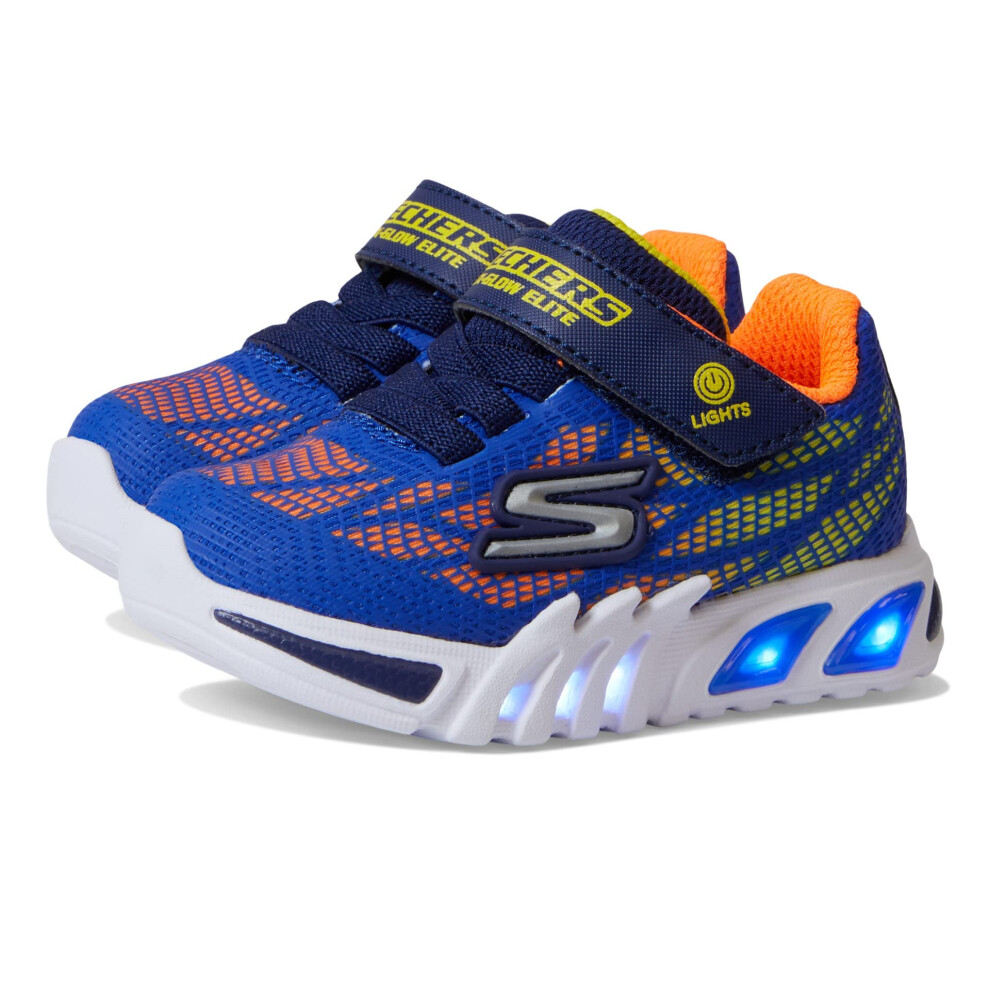 Skechers Boy's Flex-Glow Elite-Vorlo Sneaker  Royal/Orange  9 Toddler