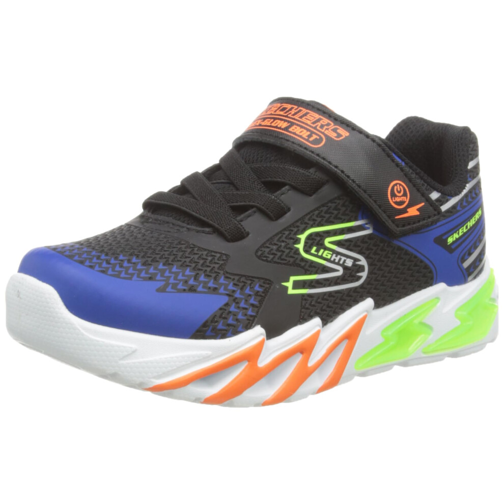 Skechers Kids Boy's Flex-Glow Bolt Sneaker  Black/Blue  4 Big Kid