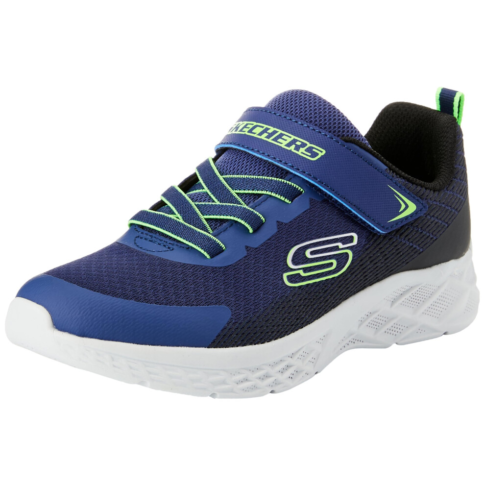 Skechers Kids Boy's Microspec Ii-zovrix Sneaker  Navy Blue/Lime  4 Big