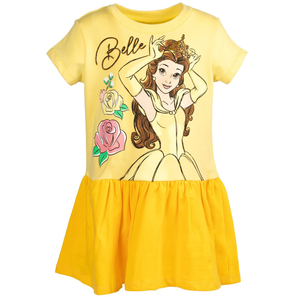 Disney Princess Belle Little Girls French Terry Dress Princess Belle Y