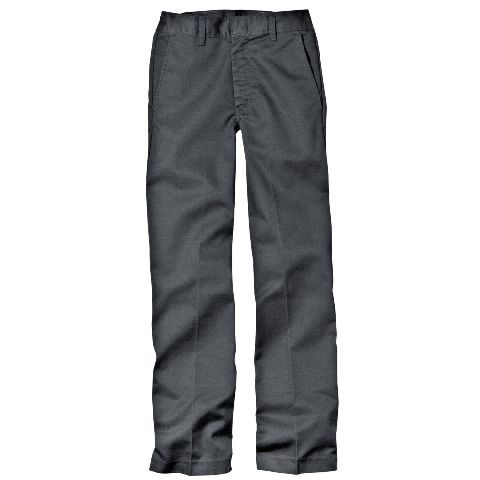 Dickies Big Boys' Classic Flat Front Pant  Charcoal  8 Regular