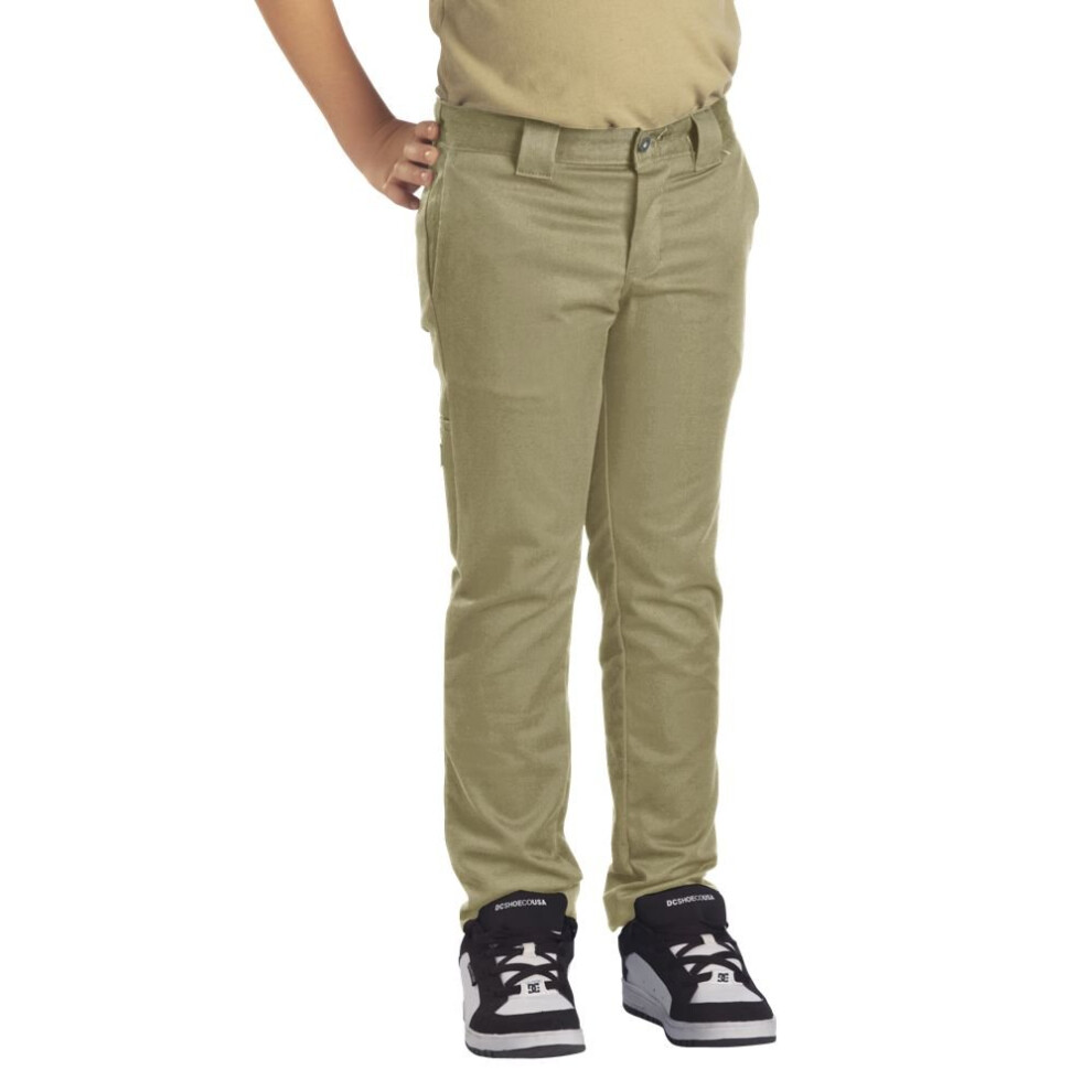 Dickies Big Boys' Skinny Straight Pant  Khaki  14