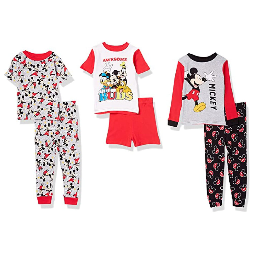 Disney Boys' Mickey Mouse 6-Piece Snug-Fit Cotton Pajamas Set  OH MICK