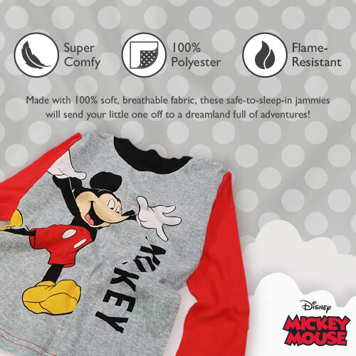 Disney Set di Pigiami in Cotone Mickey Mouse per Bambini, 6 Pezzi, OH MICKEY, 3T 2