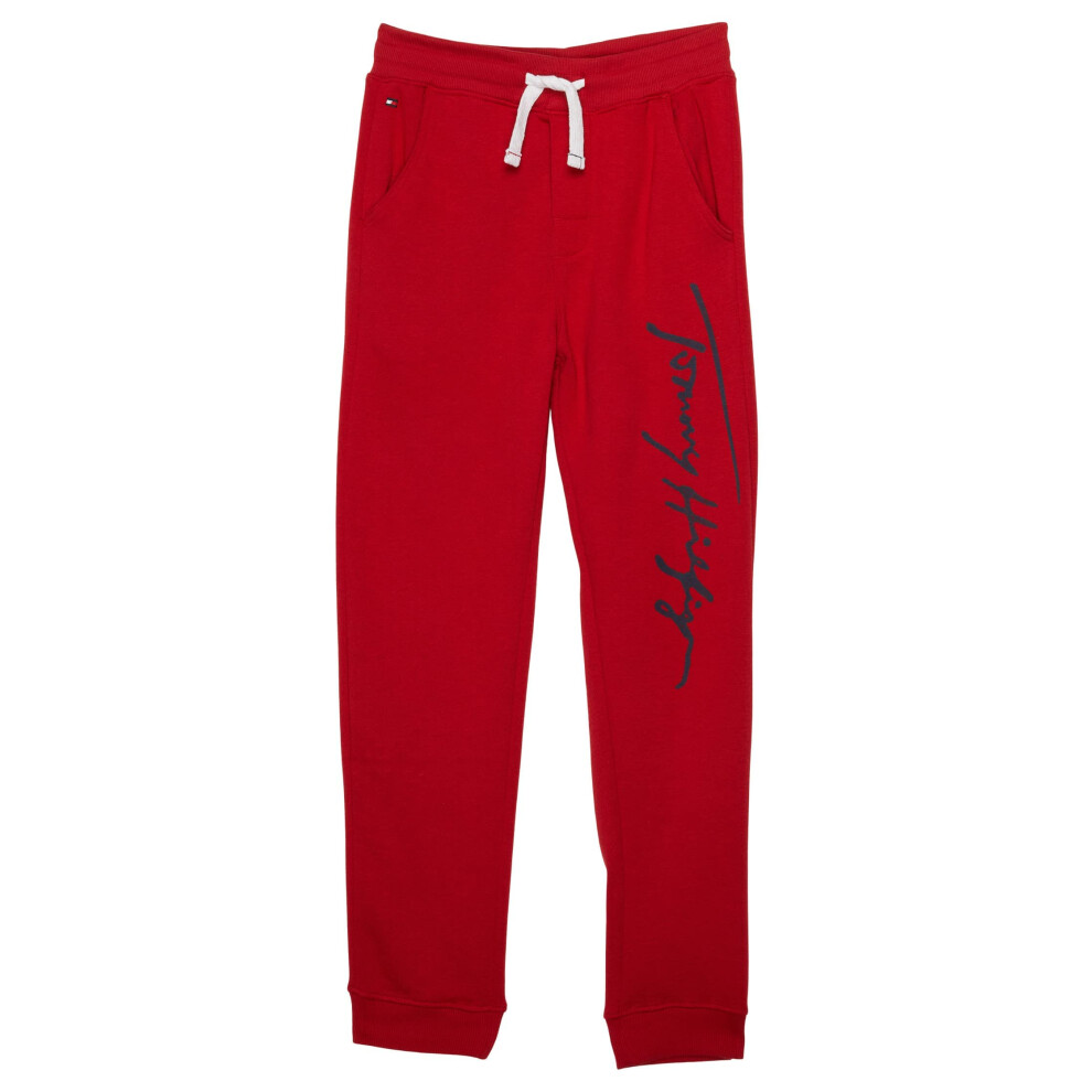 Tommy Hilfiger Boys' Fleece Jogger Sweatpant  Drawstring Closure  Scar