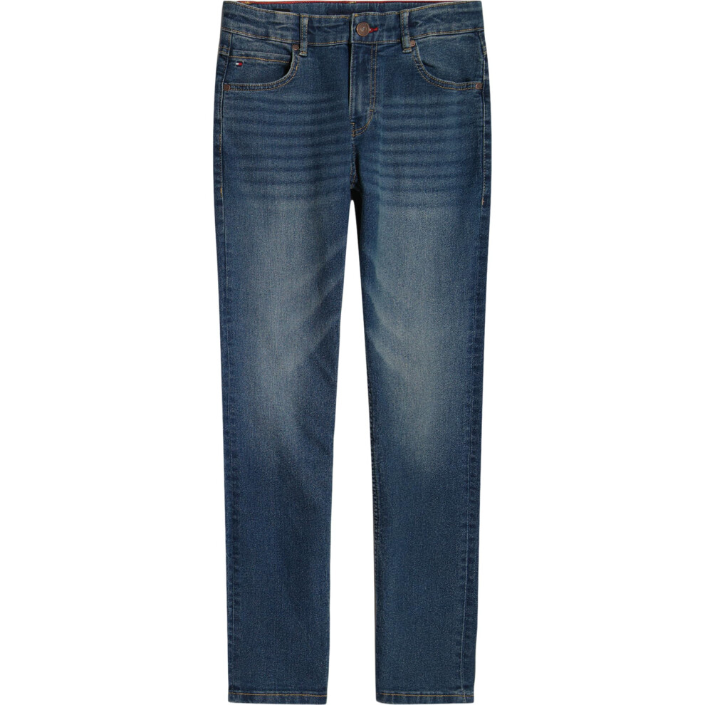 Tommy Hilfiger Boys' 5-Pocket Stretch Slim Straight Leg Denim Jean  Zi