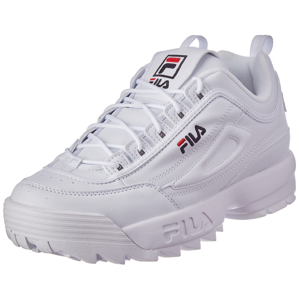 Fila unisex-child Disruptor II Sneaker White/Navy/Red 12 M US Little K