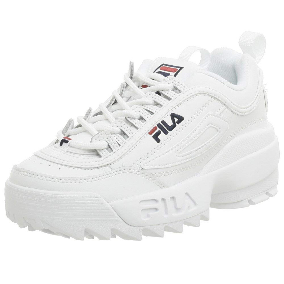 Fila Youth Disruptor II Sneaker White/Navy/Red 7 M US Big Kid