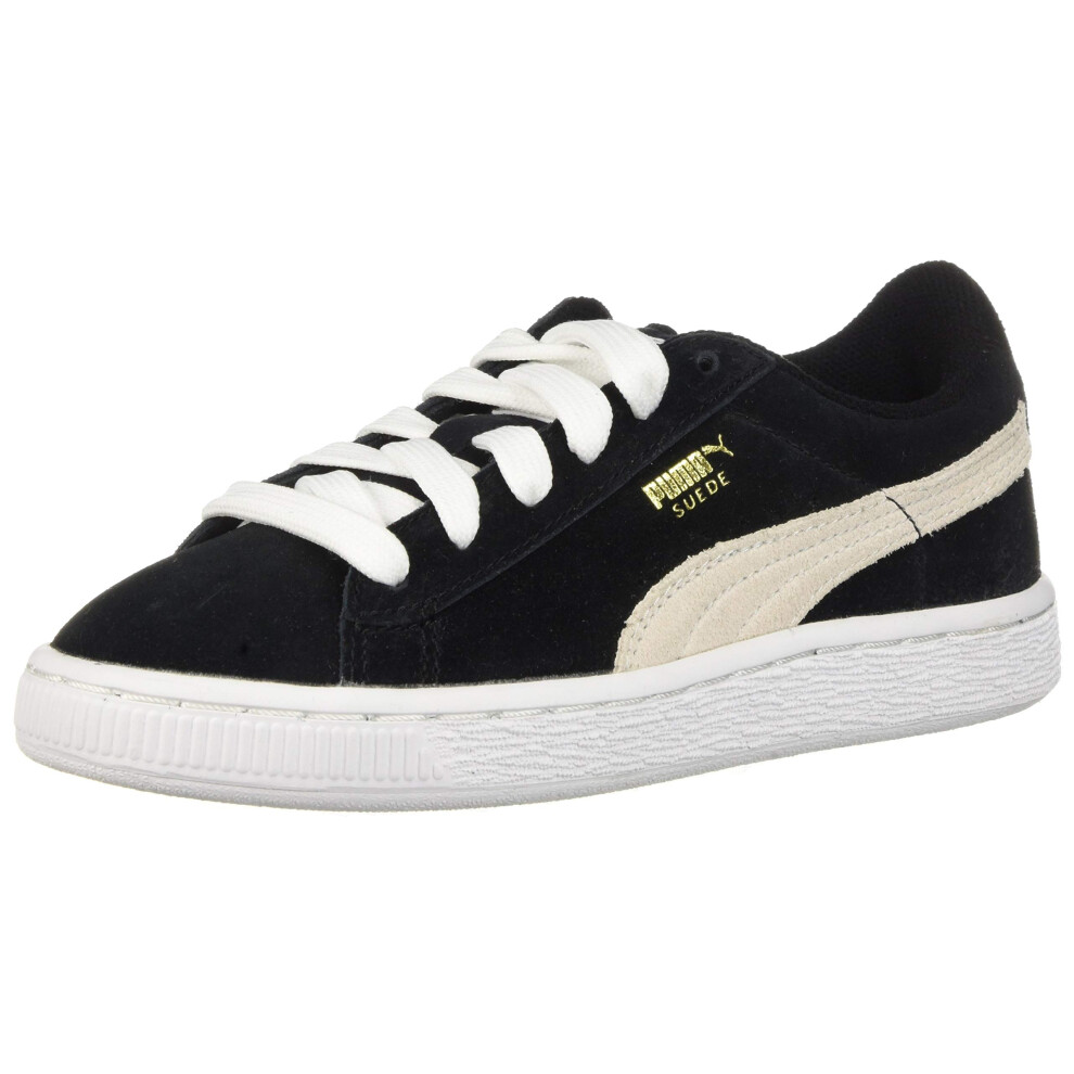 PUMA Suede Junior Sneaker (Little Kid/Big Kid)   Black/White  7 M US B