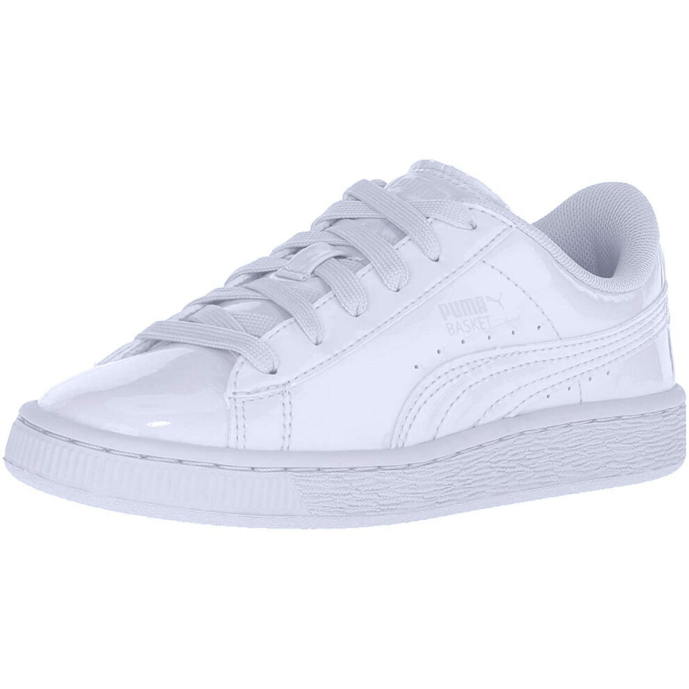 PUMA Unisex-Child Basket Classic Sneaker  White White  5.5 M US Big Ki