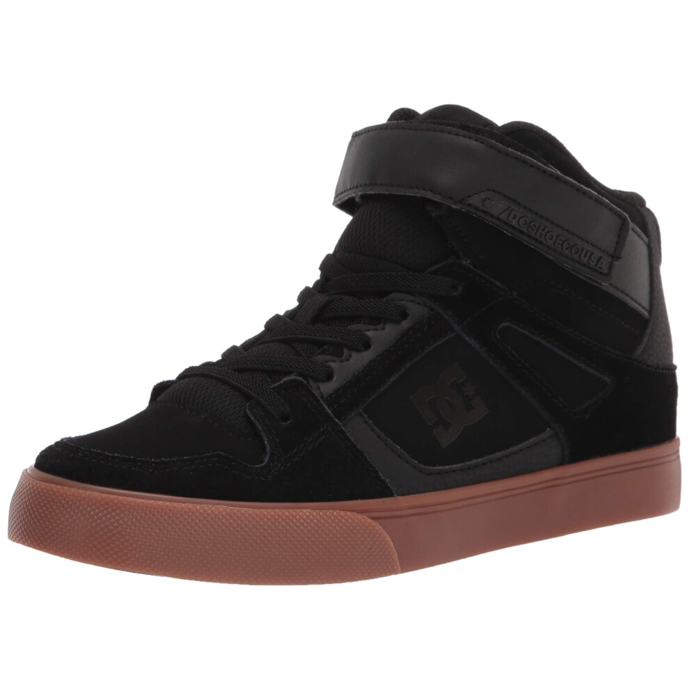 DC boys Pure High-top Ev Skate Shoe  Black/Gum  5 Big Kid US