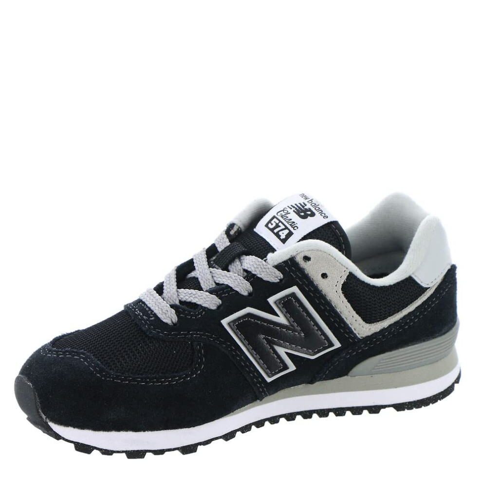 New Balance Boy's 574 Core Lace-Up Sneaker  Black/White  6 Wide Big Ki