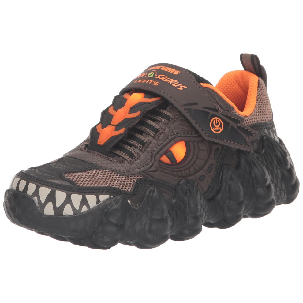 Skechers Kids Boy's Skech-O-Saurus Lights-Dino-Tr Sneaker  Charcoal/Or