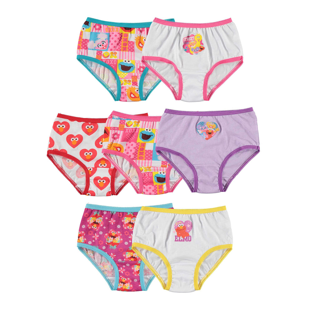 Sesame Street Girls 100% Combed Cotton Panties Multipacks With Favorit