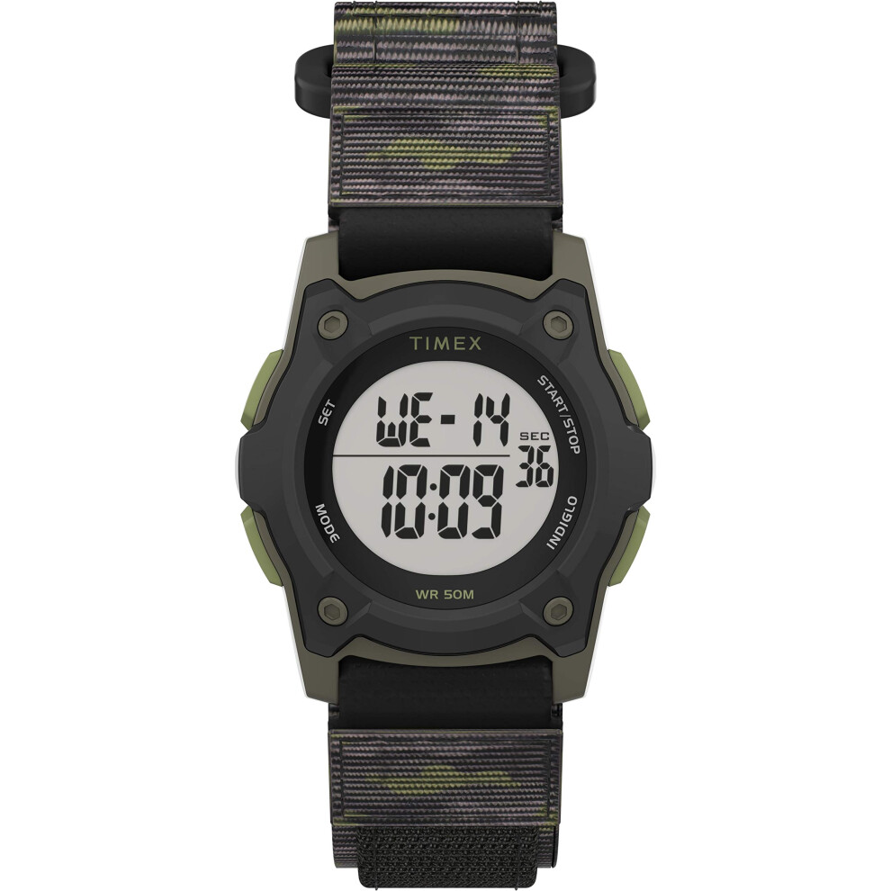 Timex Boys TW7C77500 Time Machines Digital Black/Green Camouflage Fast