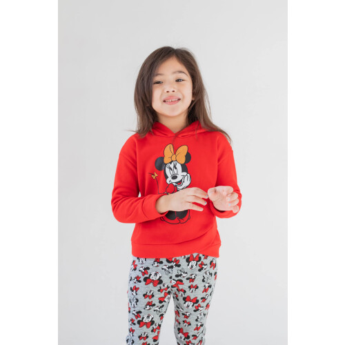 Disney Disney Minnie Mouse Κορίτσι Κουκούλα και Κολάν Σετ Κόκκινο 2T 1