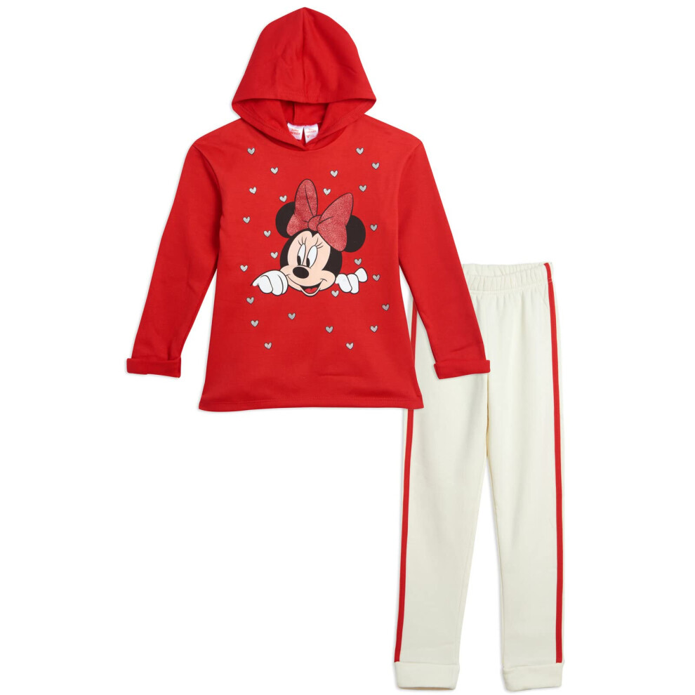 Disney Minnie Mouse Toddler Girls Hoodie and Pants Outfit Set Red 4T