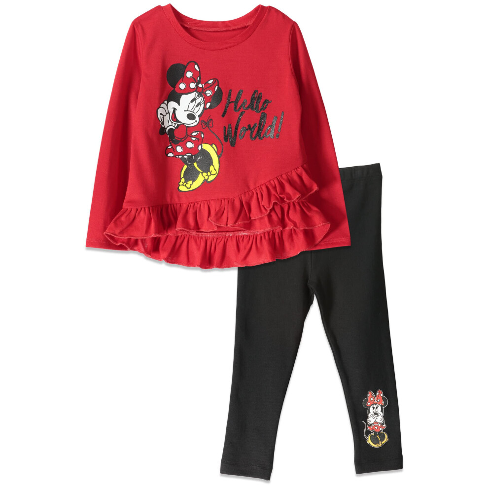 Disney Minnie Mouse Toddler Girls Crossover T-Shirt and Leggings Outfi