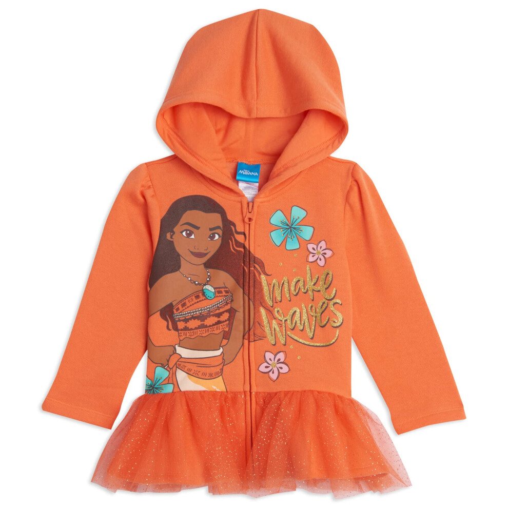 Disney Moana Toddler Girls Zip Up Hoodie 3T