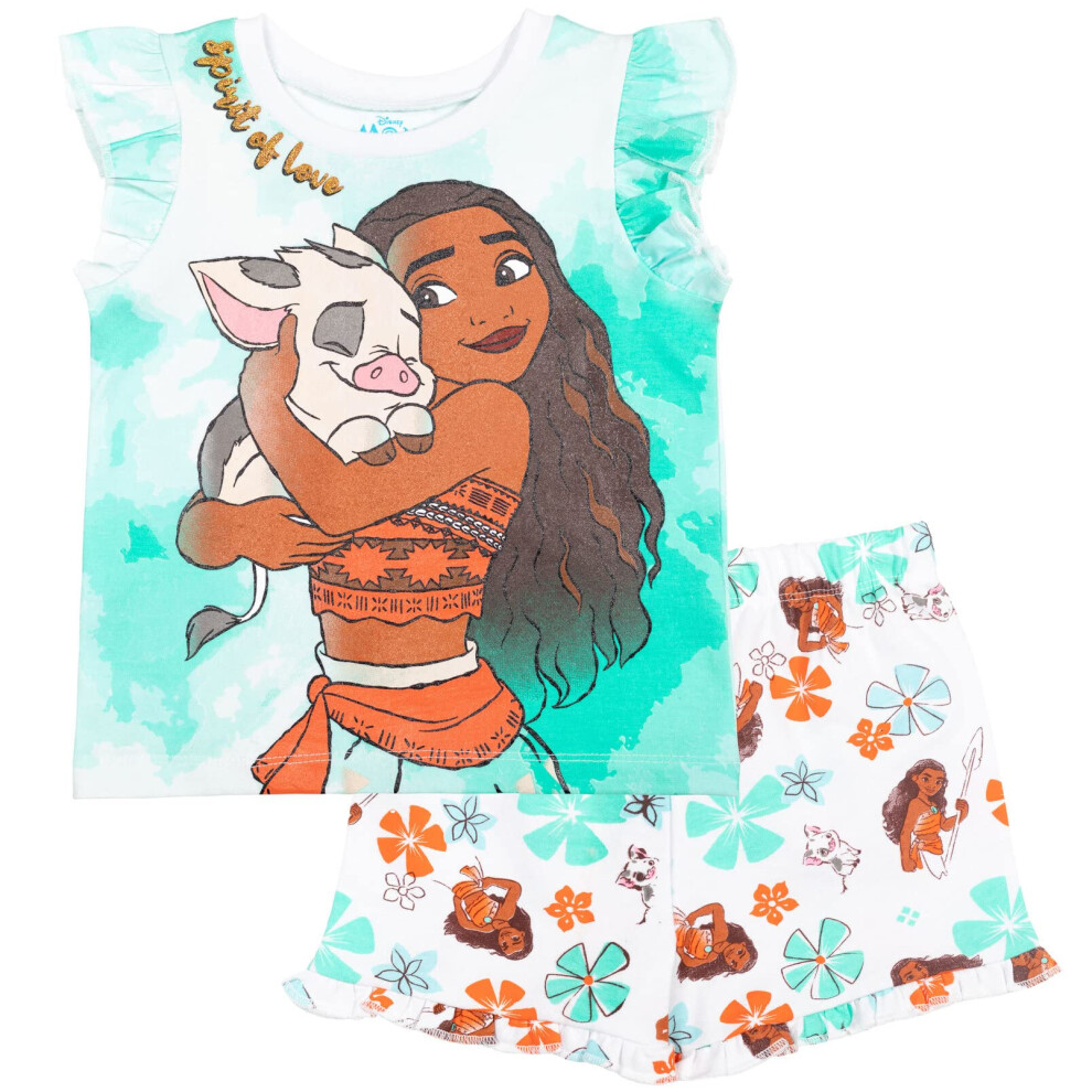 Disney Moana Toddler Girls T-Shirt and French Terry Shorts Outfit Set