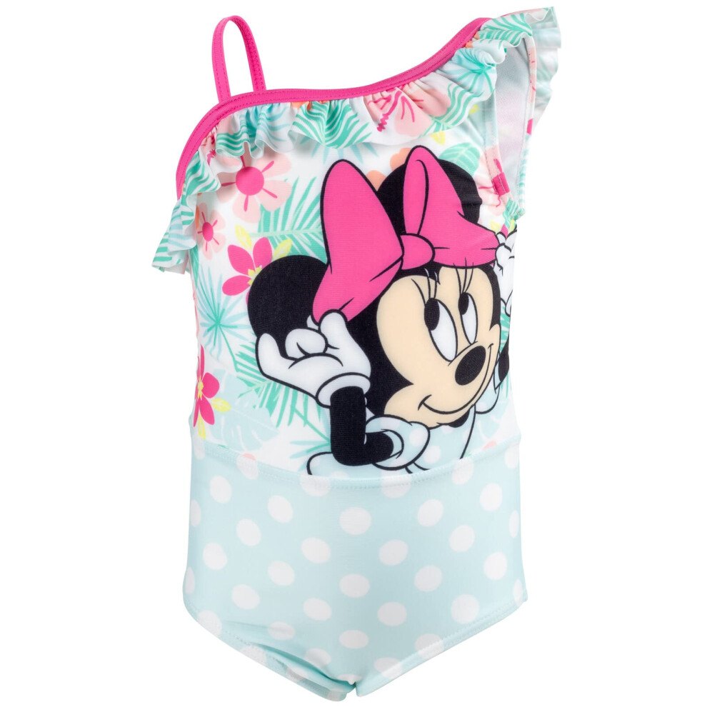 Disney Minnie Mouse Toddler Girls One Piece Bathing Suit Floral Polka