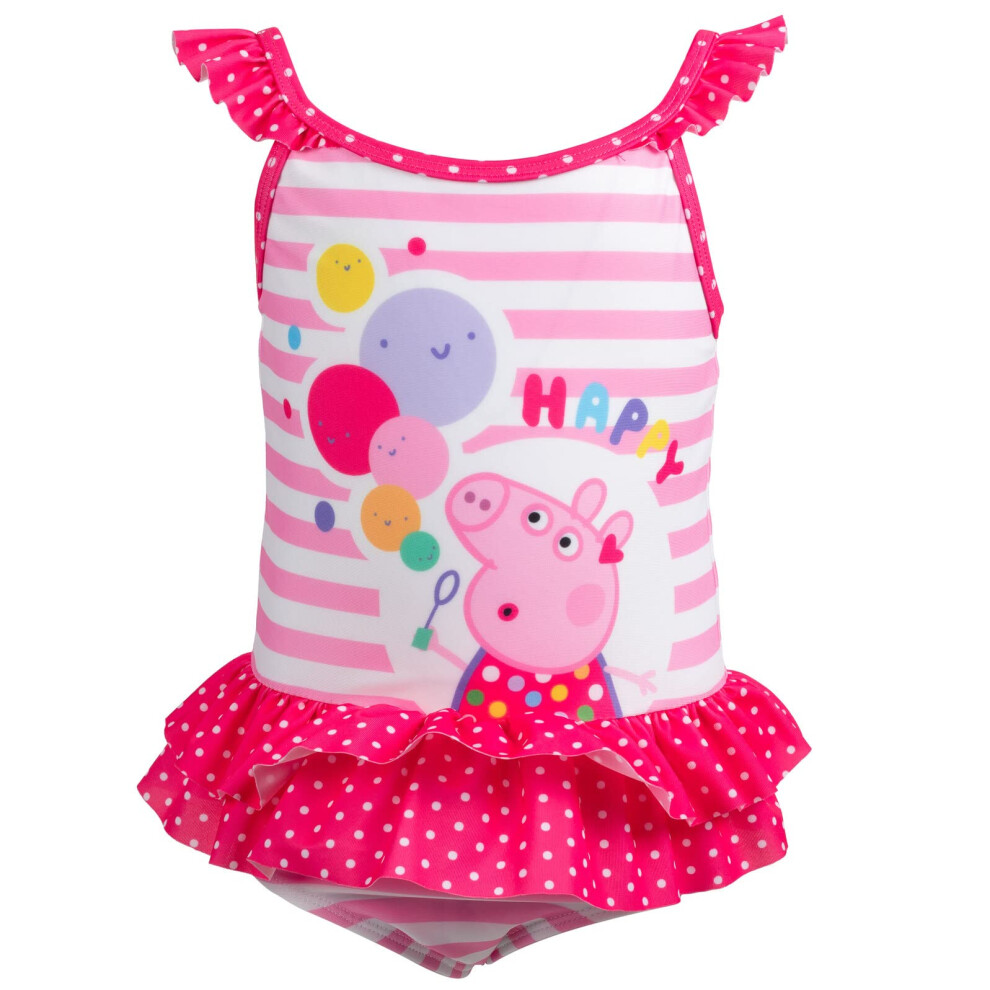 Peppa Pig Toddler Girls One-Piece Bathing Suit Pink 3T