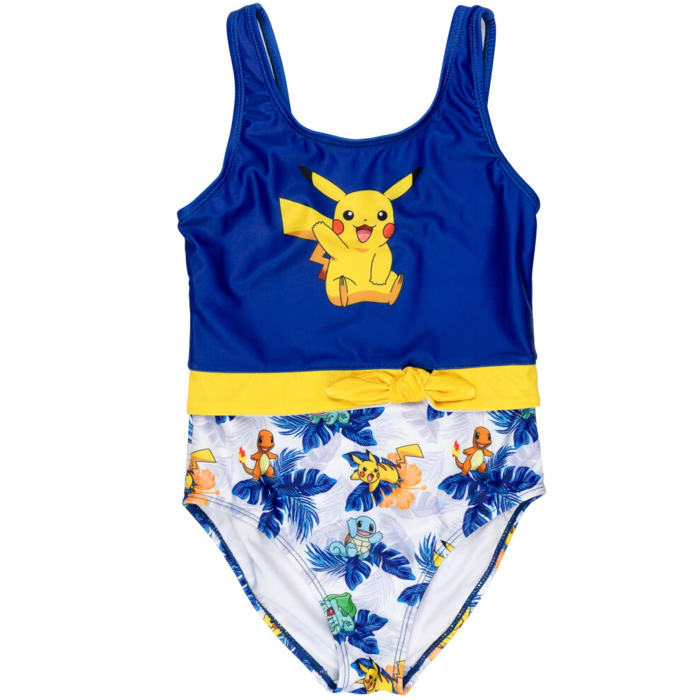 Pokemon Pikachu Little Girls One Piece Bathing Suit Blue 6