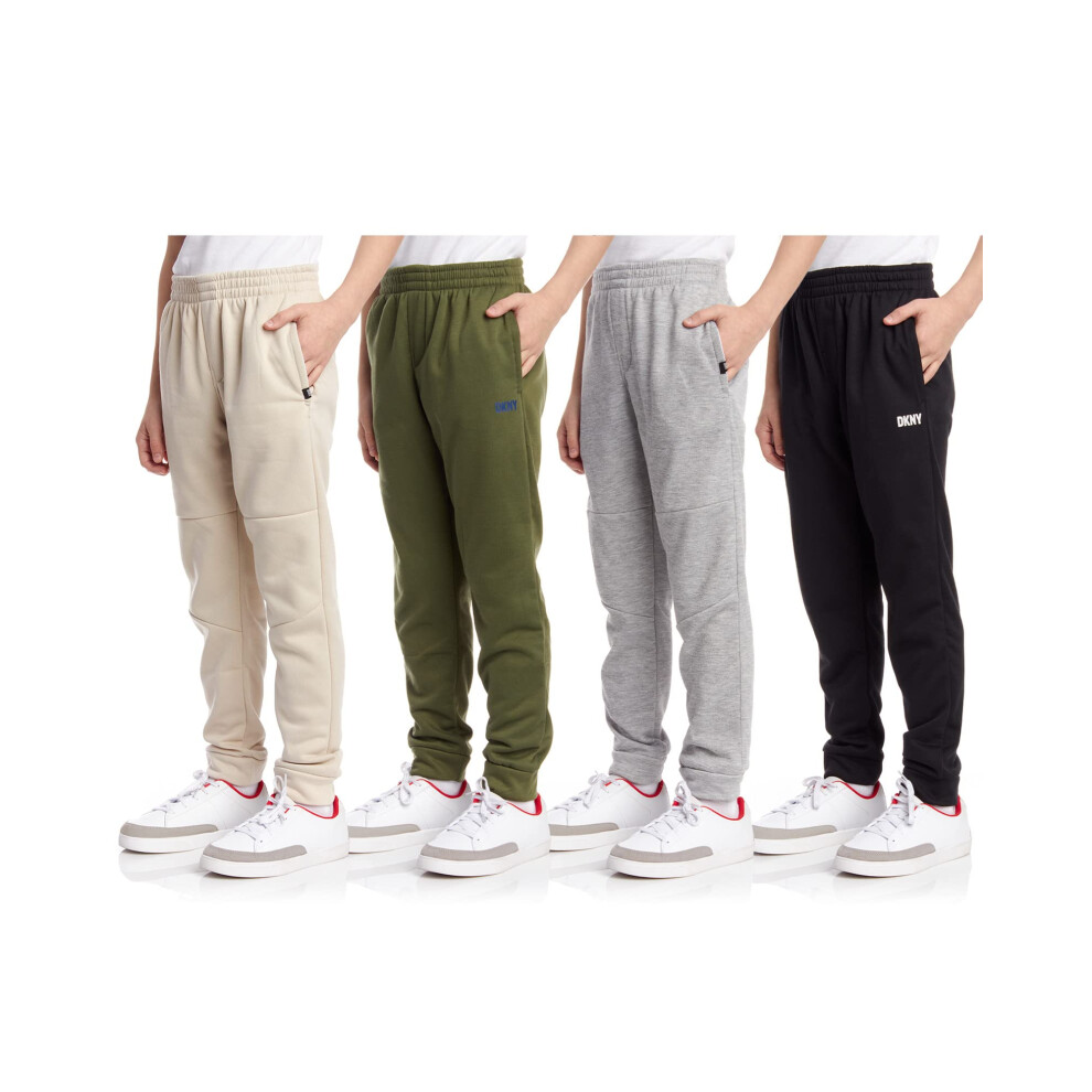 DKNY Boys Sweatpants - 4 Pack Basic Active Fleece Jogger Pants (Size: