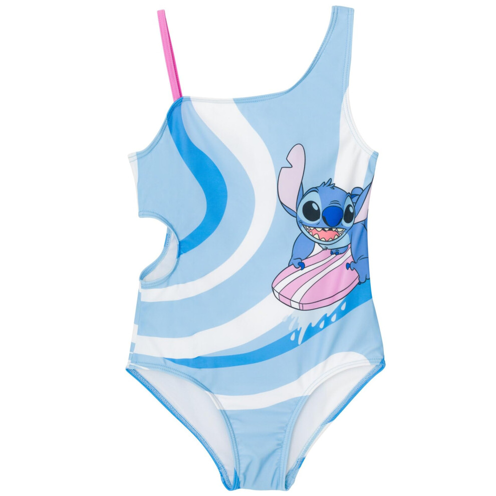 Disney Lilo & Stitch Little Girls UPF 50+ One Piece Bathing Suit Blue/