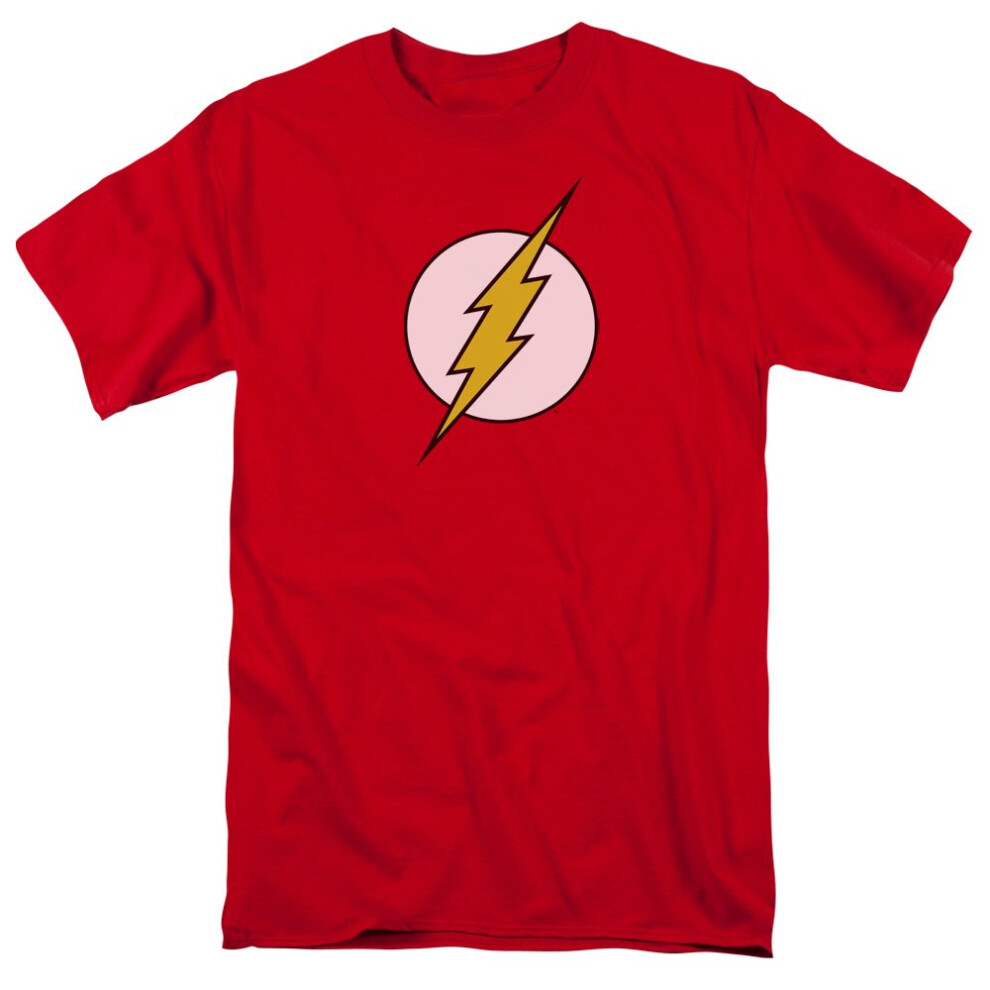 DC Comics Men's Short Sleeve T-Shirt  Flash Logo Red  Small