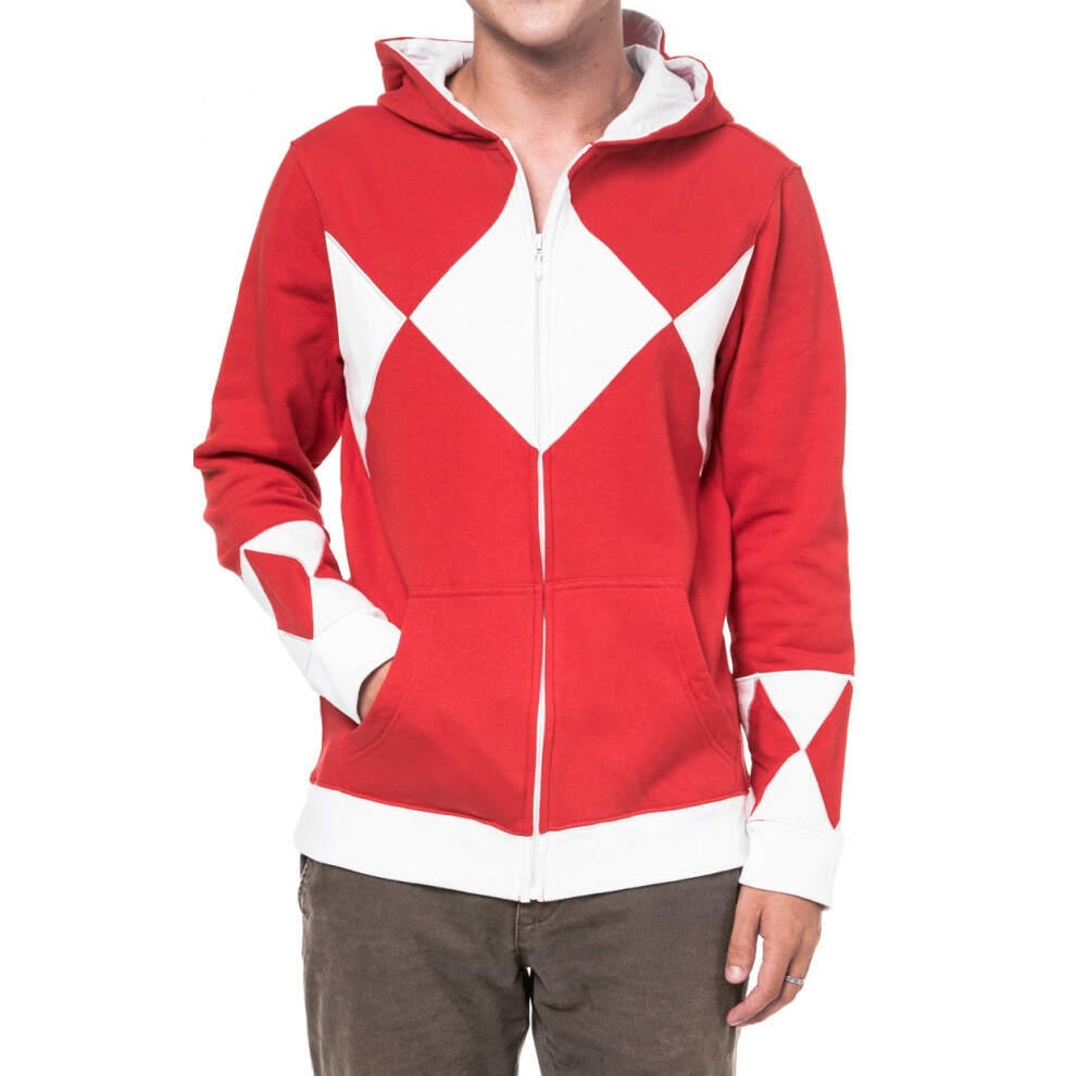 Power Rangers Red Hooded Costume Sweatshirt (Adult X-Large)