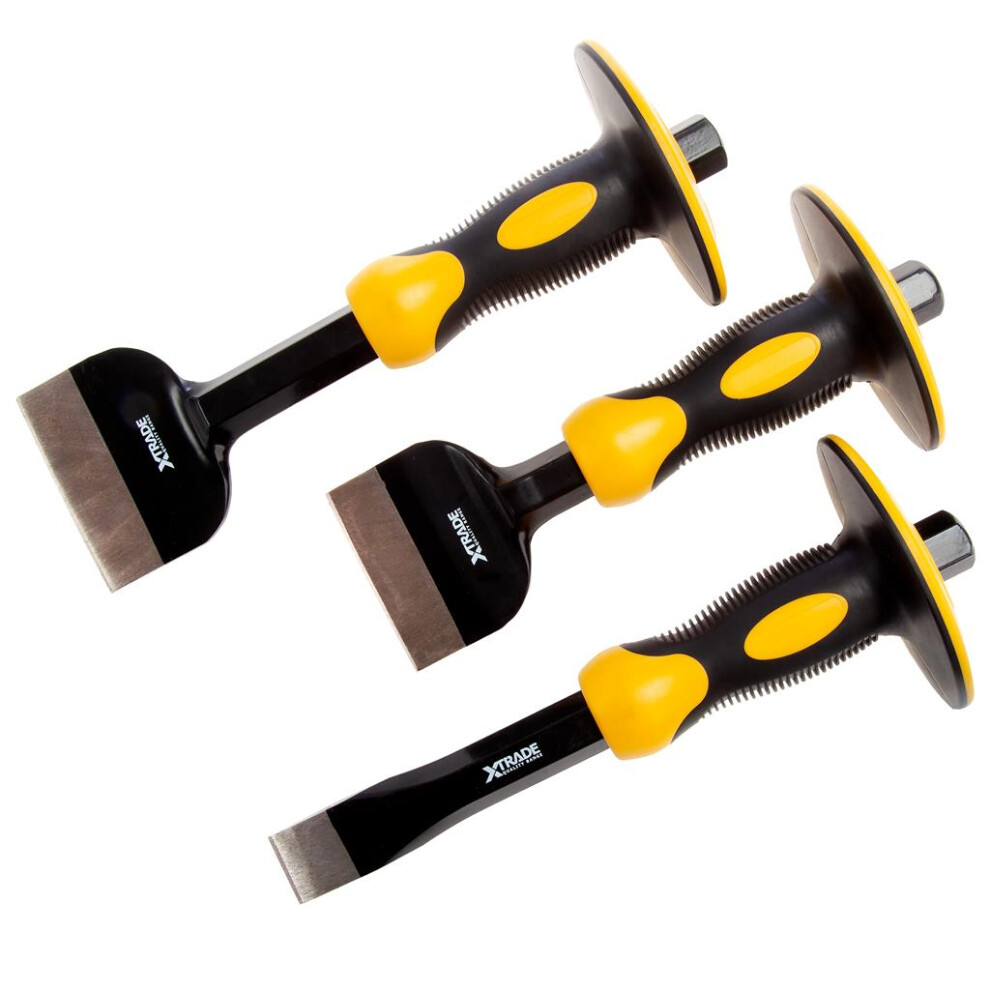 Xtrade Bolster & Cold Chisel Set Guarded 3 Piece Set X0900148 5055480217481