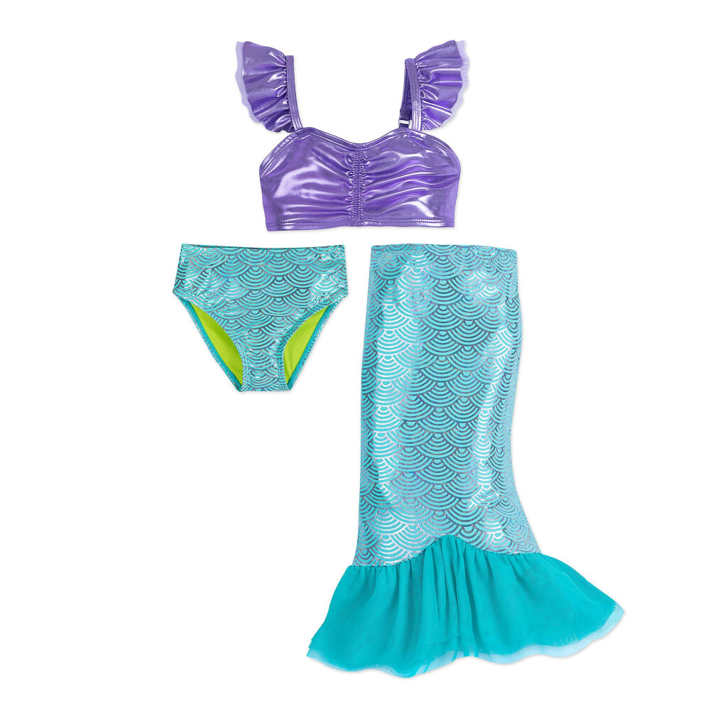 Disney I Am Ariel 3-Piece Deluxe Swimsuit for Girls Size 5/6 Blue