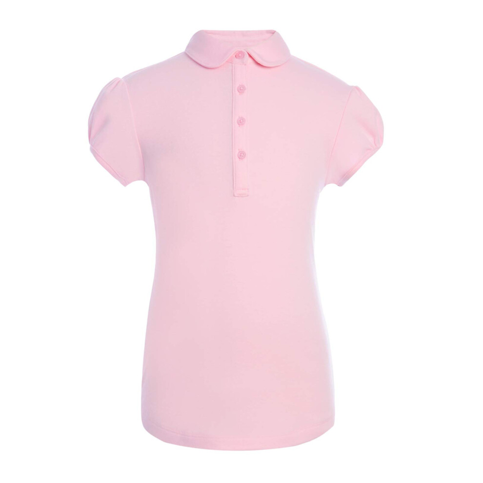 Tommy Hilfiger Big Short Sleeve Interlock Peter Pan Collar Girls Polo