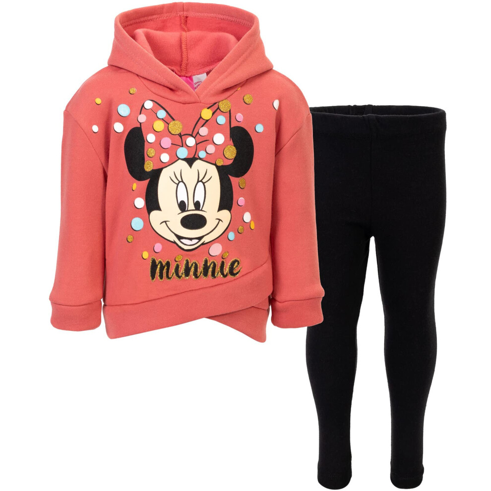 Disney Minnie Mouse Little Girls Fleece Hoodie & Leggings Faded Rose 7