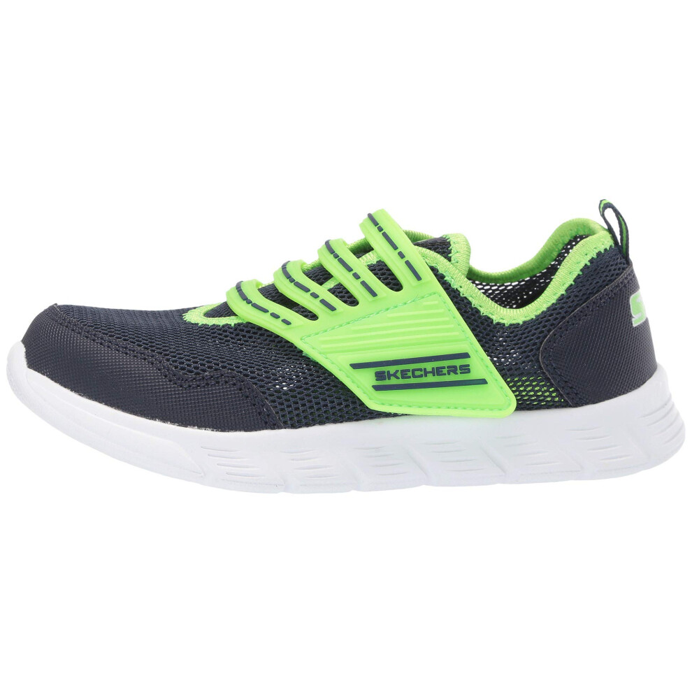 Skechers Kids Boy's Comfy Flex-Mini Trainer Sneaker  Navy/Lime  10 Wid