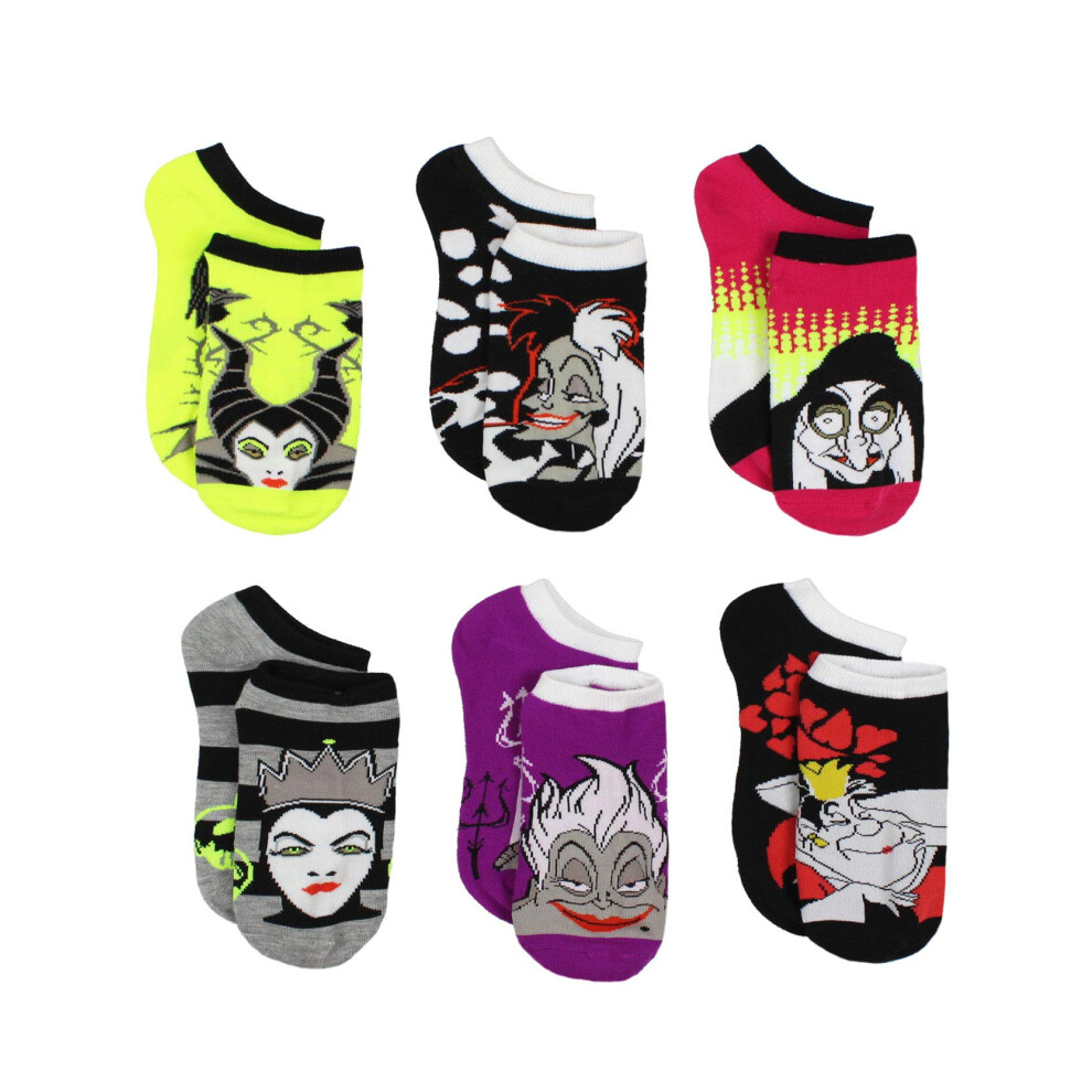 Disney Villains Teen Mens Socks  Shoe: 4-10 (Sock: 9-11)  6 pack  Vill