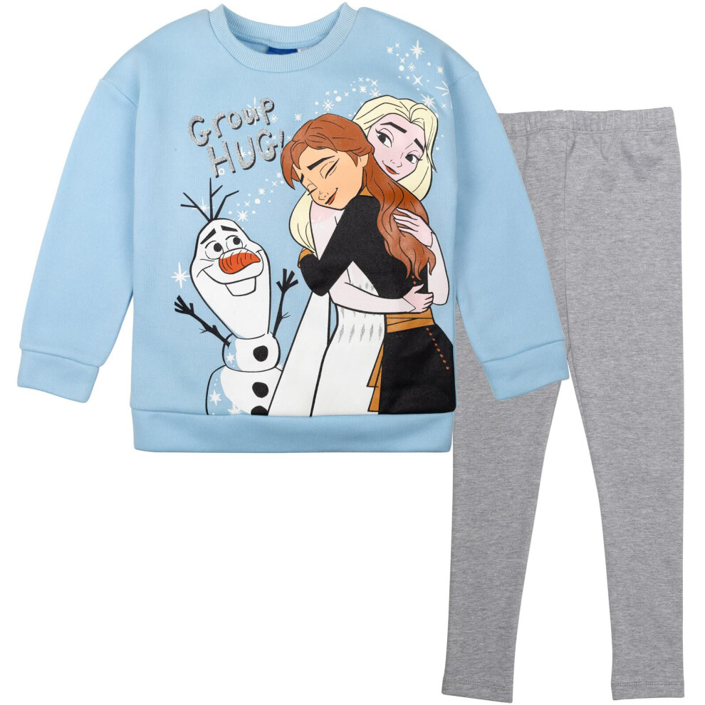 Disney Frozen Princess Anna Elsa Olaf Little Girls Fleece Sweatshirt a