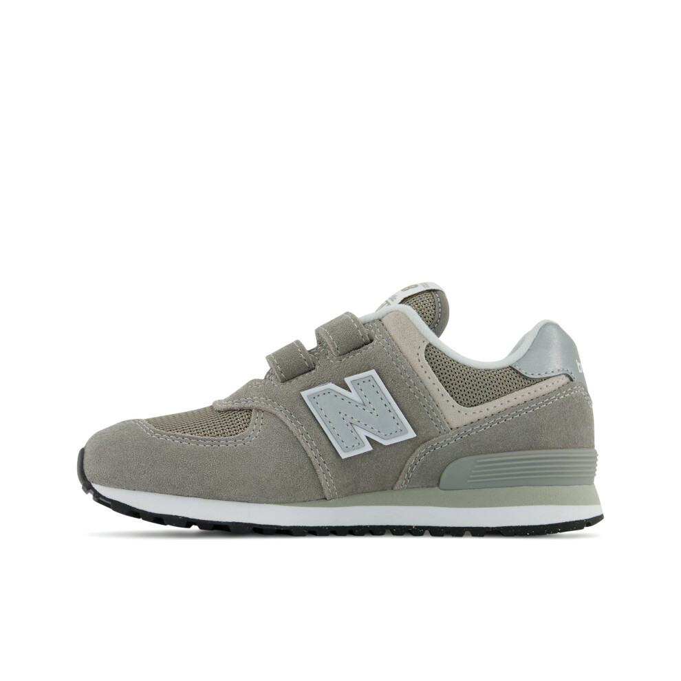 New Balance Boy's 574 Core Hook and Loop Sneaker  Grey/White  12 Wide