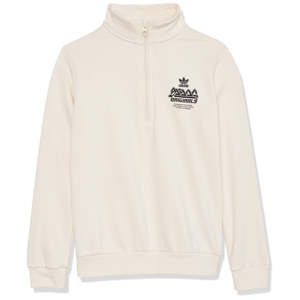 adidas Originals Kids' Graphic Half Zip Sweatshirt  Wonder White  Medi