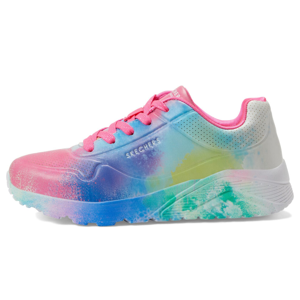 Skechers Kids Girls Uno Lite - Splatter Shines Sneaker  White/Multi  4