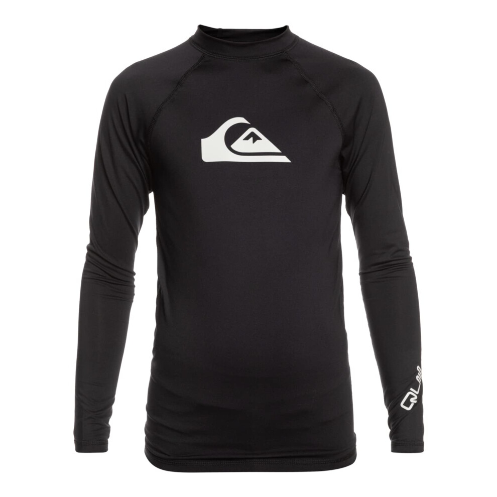 Quiksilver Boys All Time Long Sleeve Rashguard Sun Shirt - Black 222 |