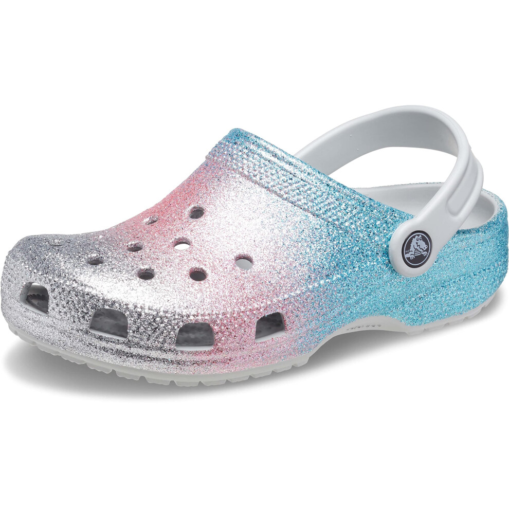 Crocs Kids Classic Glitter Clogs  Shimmer/Multi  5 US Unisex Toddler