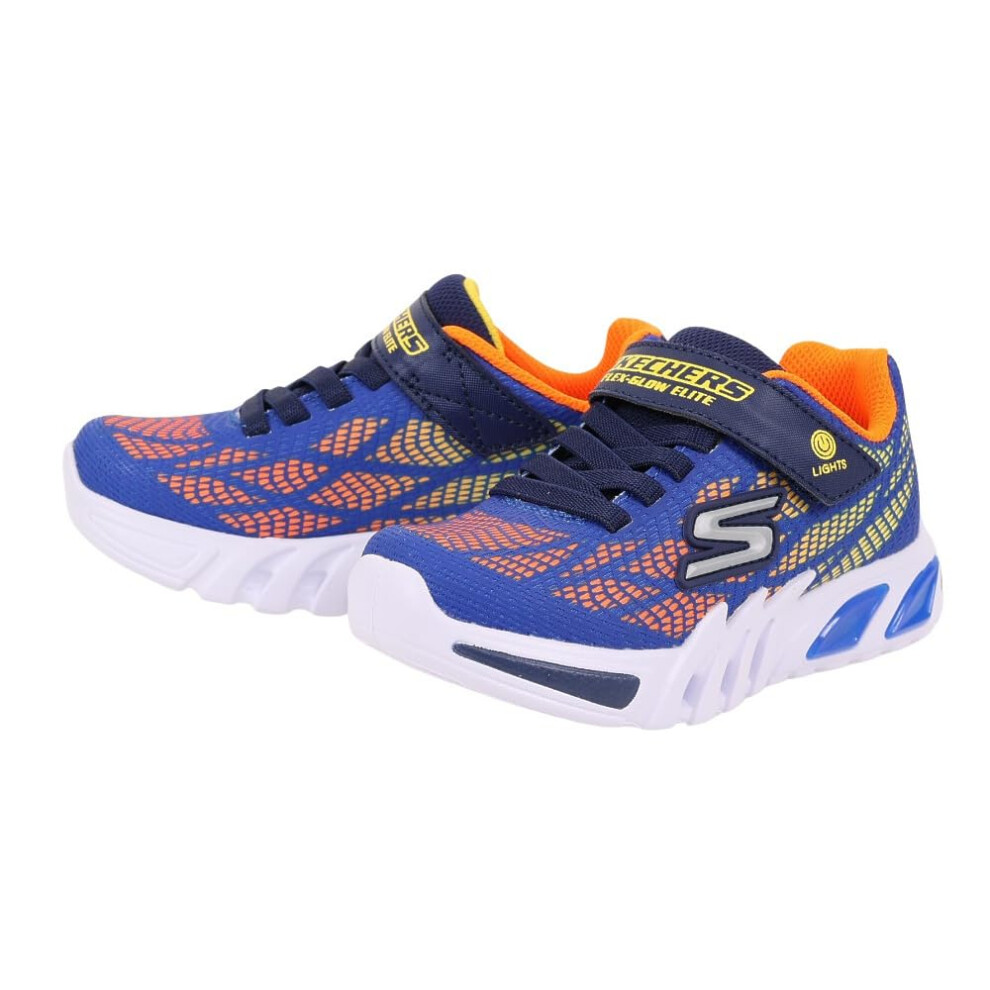 Skechers Boy's Flex-Glow Elite-Vorlo Sneaker  Royal/Orange  12 Little