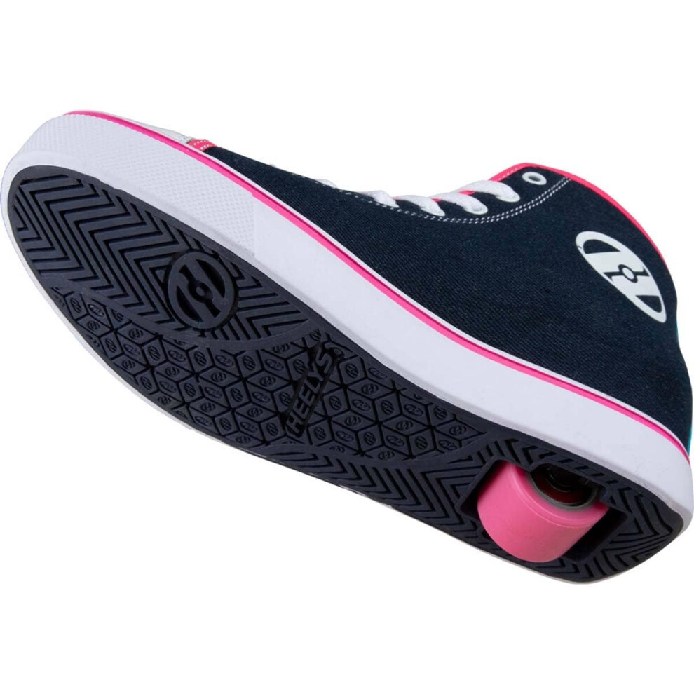 HEELYS Girl's Veloz (Little Kid/Big Kid/Adult) Denim/Rainbow 6 Big Kid