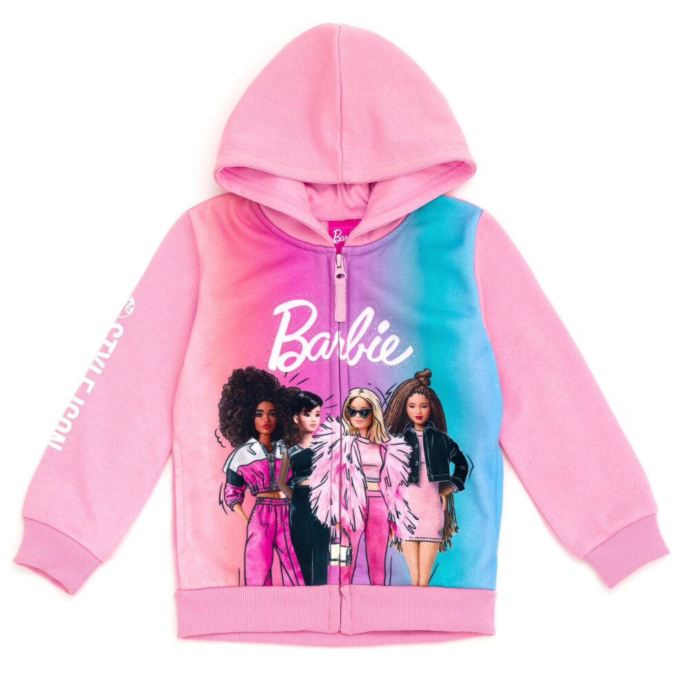 Barbie Toddler Girls Fleece Zip Up Hoodie Pink 2T