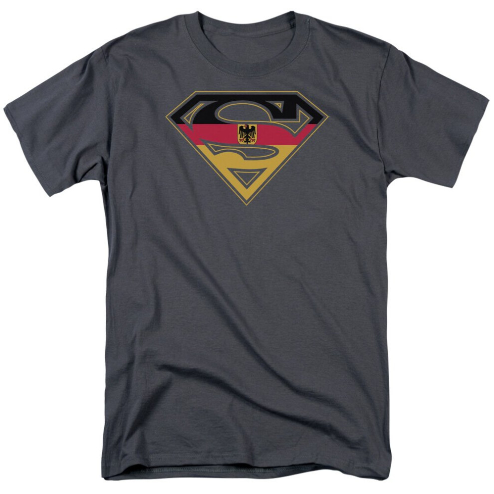 DC Comics Men's Superman Short Sleeve T-Shirt  German Charcoal  2XL